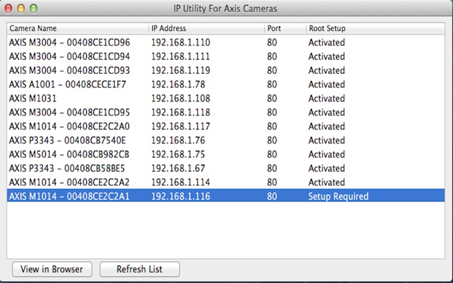 AXIS IP Utility  Axis Communications