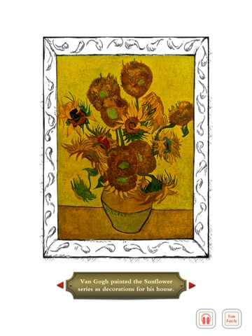 Van Gogh and the Sunflowers: encourage creativity and teach your child art history in this interactive book with text and paintings by Laurence Anholt (by Auryn Apps) screenshot 2