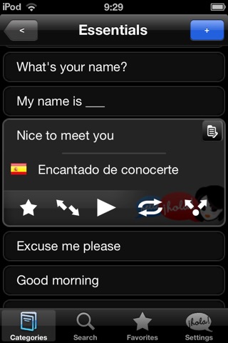 Lingopal Spanish LITE - talking phrasebook screenshot 2