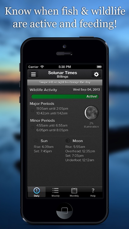 Solunar Hunting & Fishing Times and Calendar
