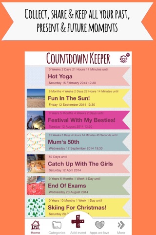 Countdown Keeper - Collect Moments Not Things - Count down to every big day in your life screenshot 3