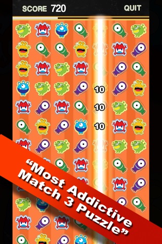 Cartoon Cute Monsters Match 3 Backyard Game screenshot 2