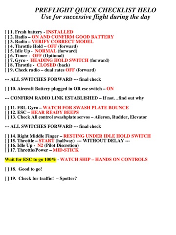 Radio Control Helicopter Safety Checklist for iPad screenshot 3