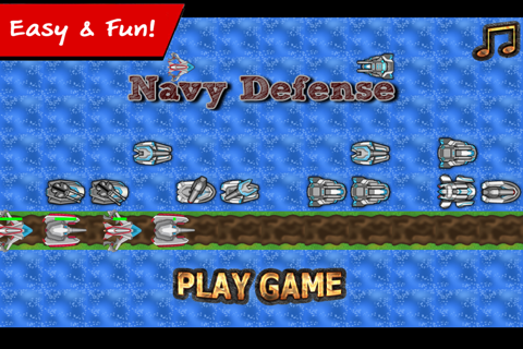 Navy defense : army weapons war tower game screenshot 2