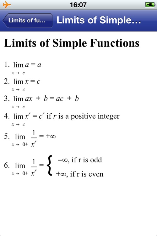 Calculus Formulas