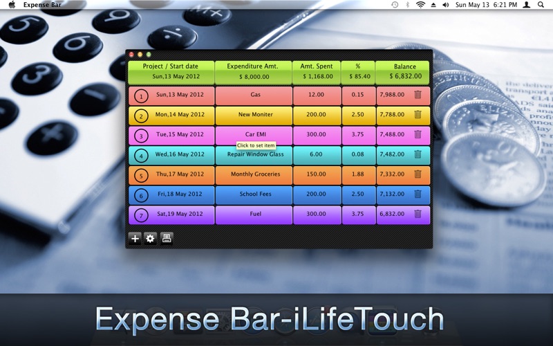 Screenshot #1 pour Expense Bar