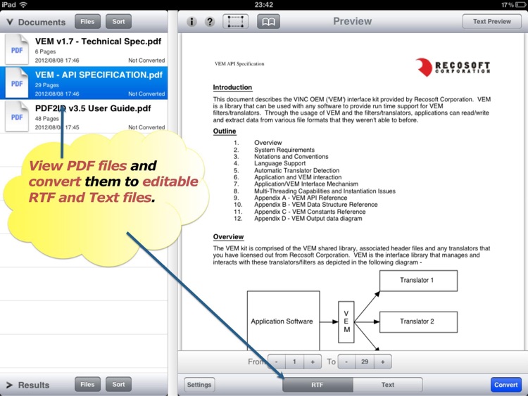 PDF2Office Lite - convert PDF to RTF and Text