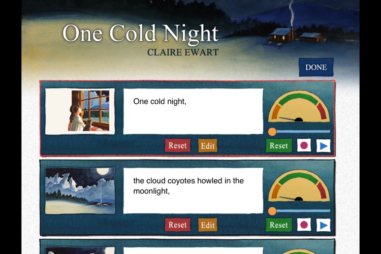 One Cold Night Lite is a bedtime story for kids depicting the Mythical tale of winter, by Claire Ewart (iPhone version, by Auryn Apps) screenshot-3