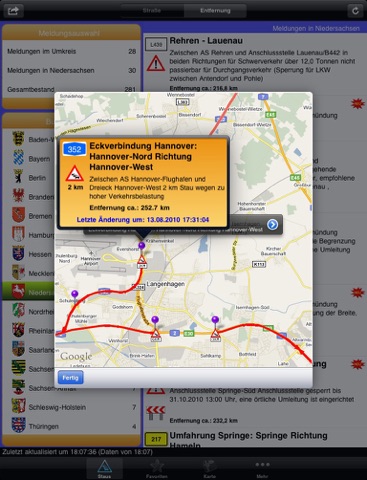 iVerkehr HD - Staumeldungen screenshot 2