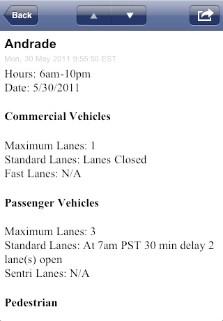 US Border Wait Time: tiempo de espera para cruzar la frontera desde México o Canadá hacia Estados Unidos en coche screenshot 2