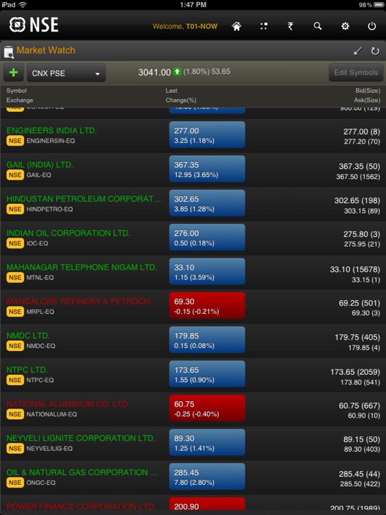 NSE Mobile for iPad