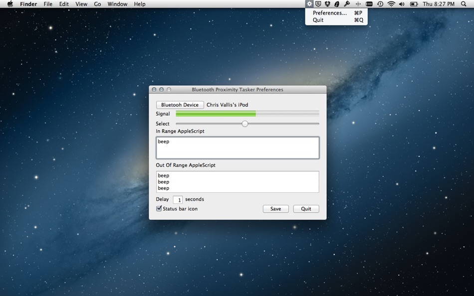 Bluetooth Proximity Tasker for Mac OS X Chris Vallis - (macOS Apps) AppAgg