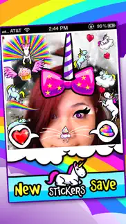 i'ma unicorn - amazing glitter rainbow sticker camera! iphone screenshot 3