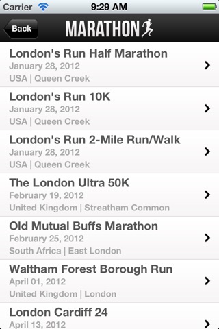 Marathon Calendar screenshot 3