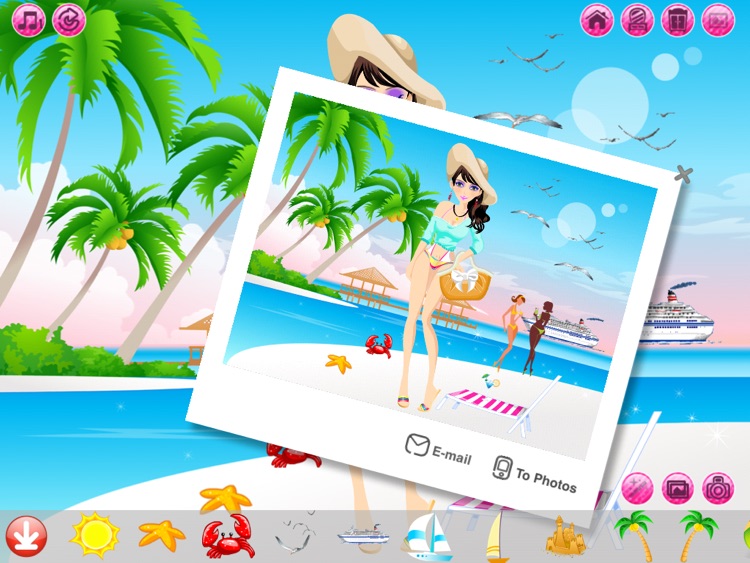 Beach Fashion HD Lite: Dress up and makeup game screenshot-3