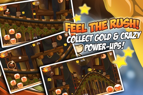 Minecart Rush: Gold Mine Rail Surfers Free screenshot 2