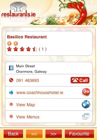 Restaurants Ireland screenshot 2