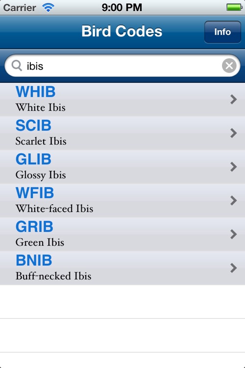 Bird Codes