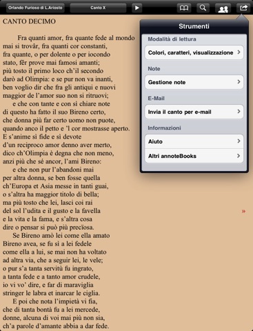 Ariosto Boiardo Tasso: Poemi cavallereschi for iPad screenshot 3