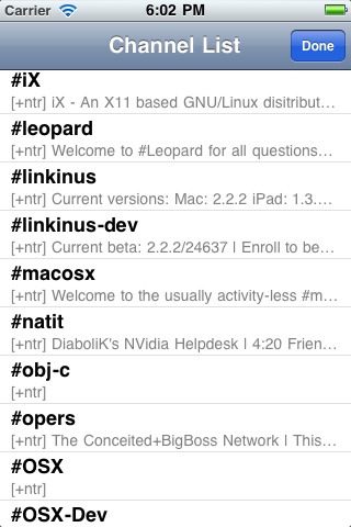 Linkinus for iPhone - IRC Client screenshot 2