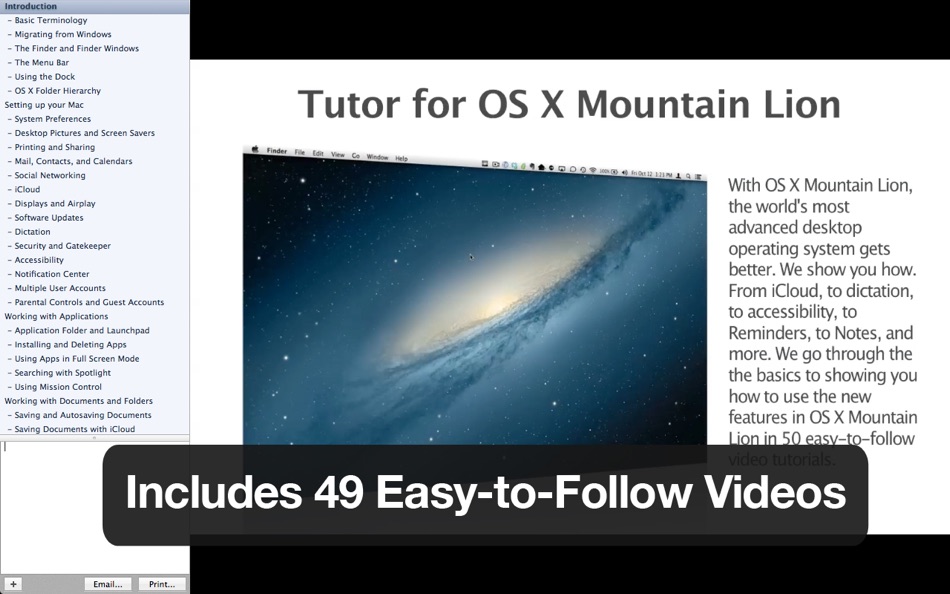 #1. Tutor for OS X Mountain Lion (macOS) Podle: Noteboom Productions, Ltd.