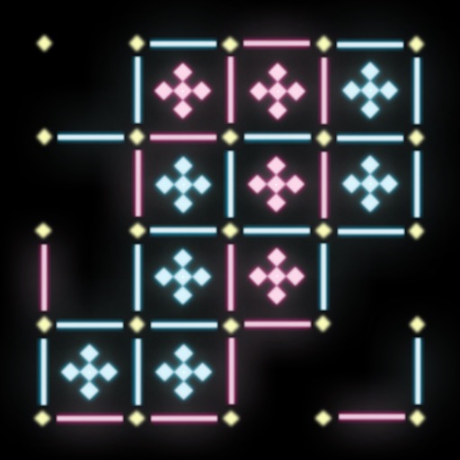 Dots and Boxes Neon Icon