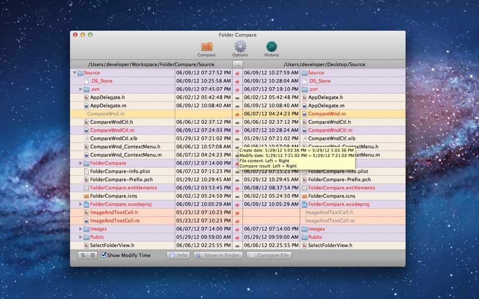 Folder Compare for Mac OS X - 2.12 - (macOS)