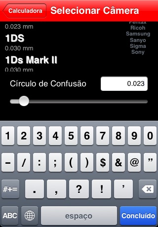 DoF Calc screenshot 4