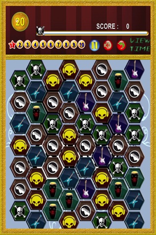 Rock Show and Skulls jewel match puzzle game - Free Edition screenshot 2