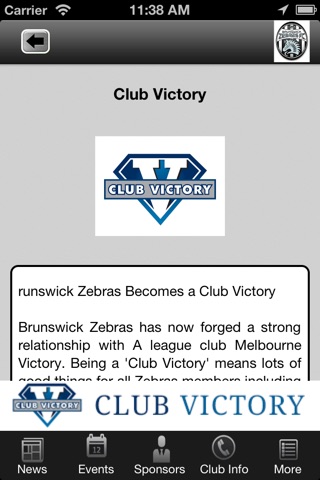 Brunswick Zebras Football Club screenshot 2