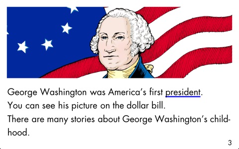 Childhood Stories of George Washington - LAZ Reader [Level I–first grade] screenshot 2