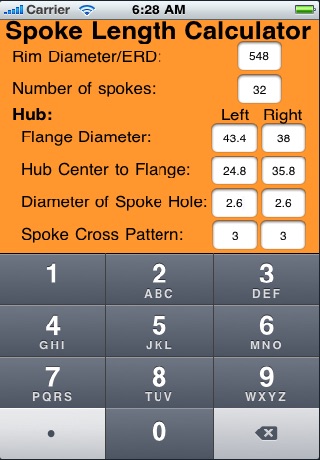 Spoke Length Calculator screenshot 2