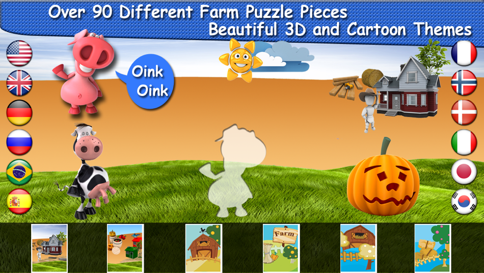 Farm Puzzle for Babies Free: Move Cartoon Images and Listen Sounds of Animals or Vehicles with Best Jigsaw Game and Top Fun for Kids, Toddlers and Preschool - 2.2 - (iOS)