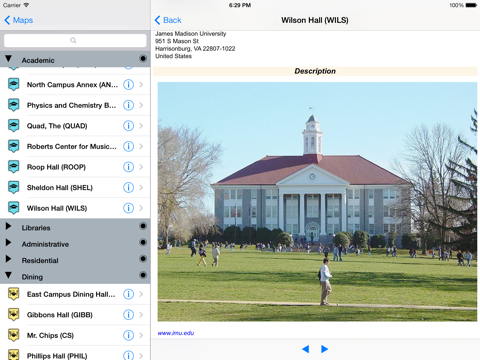 Screenshot #6 pour eMap JMU : James Madison University