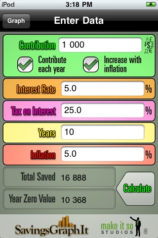 Inflation vs Savings Graph It screenshot 2