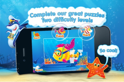 Puzzles 'N Coloring - Sea Life / LITE [tags:jigsaw puzzles,colouring pages,games for kids] screenshot 3