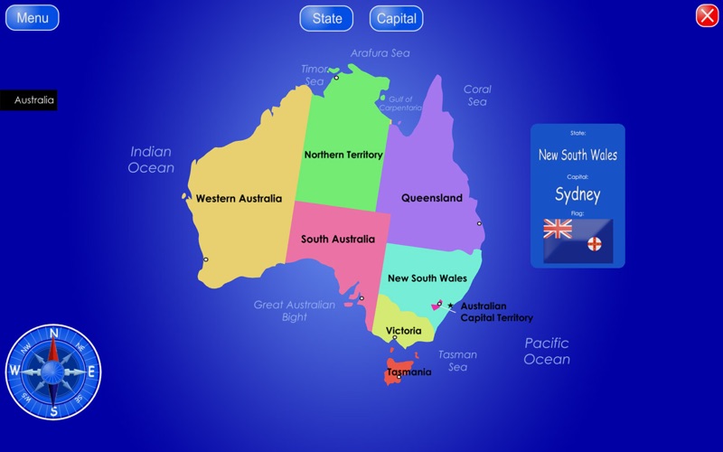 Screenshot #1 pour States and Territories of Australia