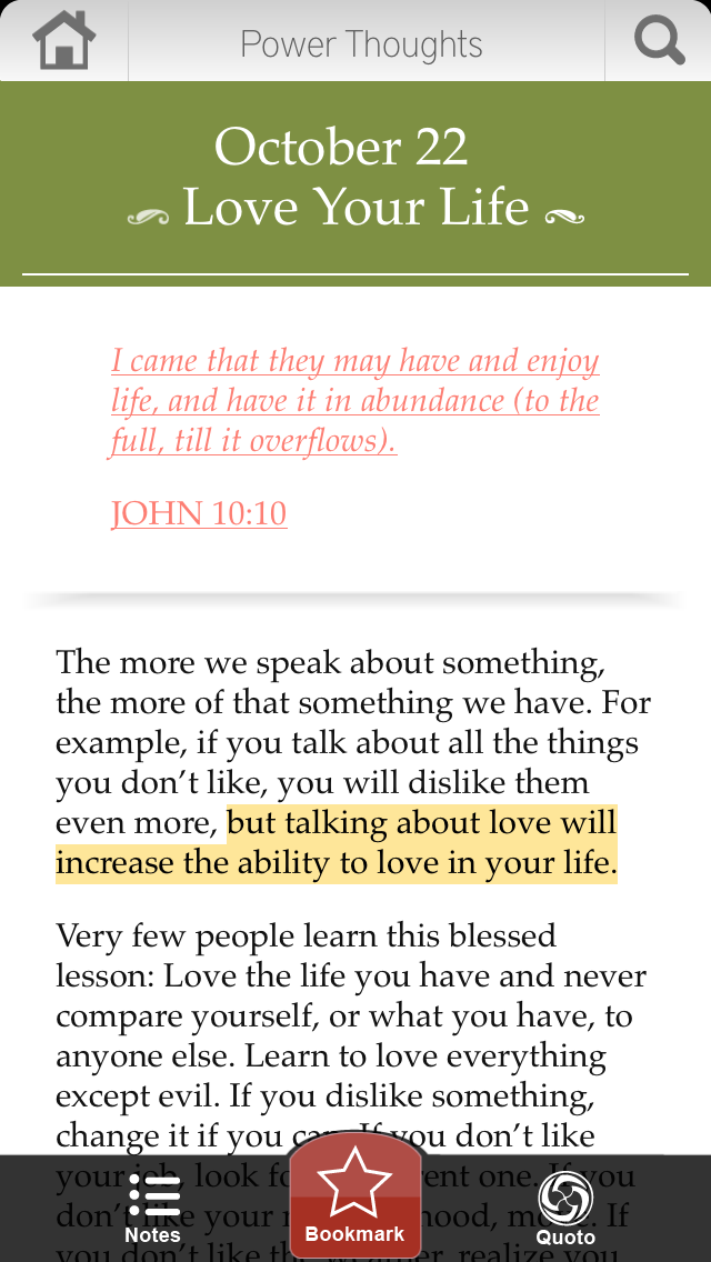 Power Thoughts Devotional Screenshot