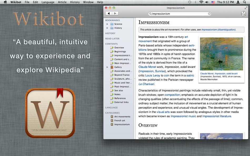 #1. Wikibot — A Wikipedia Articles Reader (macOS) 由: Avocado Hills, Inc.