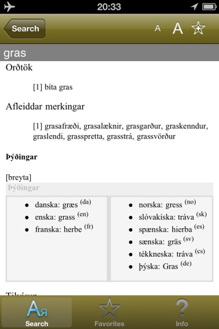 íslensk orðabók screenshot 3