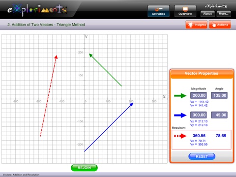 Exploriments: Vectors - Addition and Resolution screenshot 3