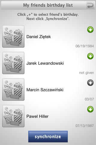 Birthday sync PLUS for Facebook screenshot 3