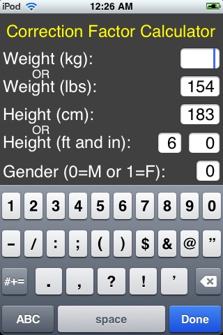 BG to Insulin (Correction) Factor Calculator