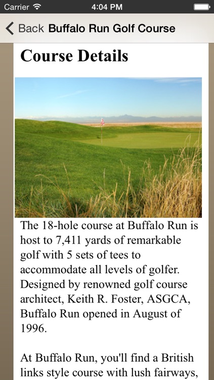 Buffalo Run Golf Course