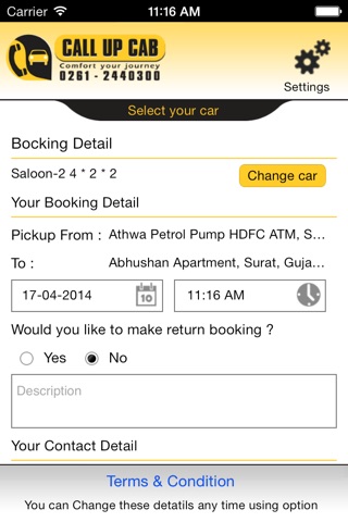 Call Up Cab - Surat Taxi screenshot 3