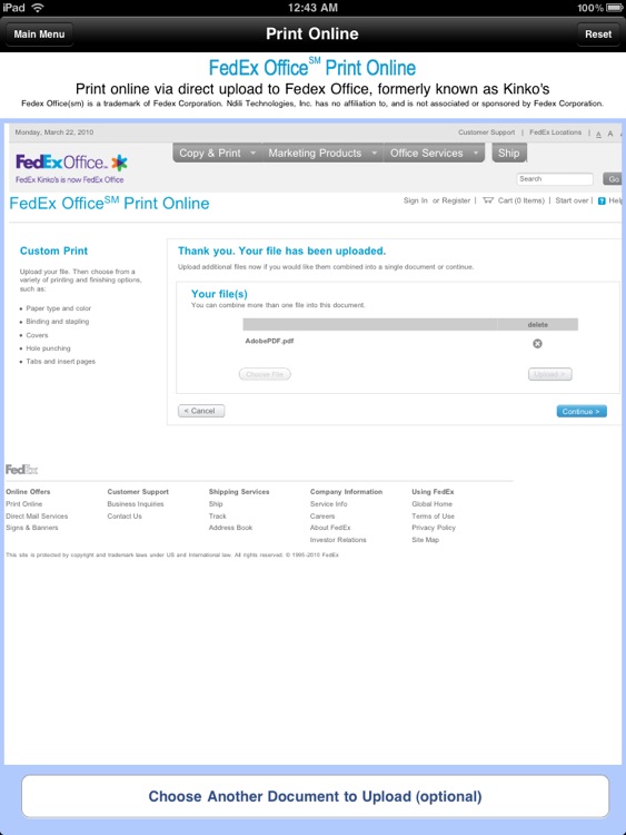 Print Online for iPad