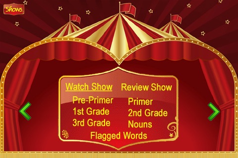 Sight Words Circus Free - 300 sightwords screenshot 2