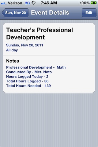 Teacher's Professional Development Log screenshot 3