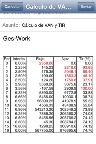 NPV & IRR Calculator screenshot 2