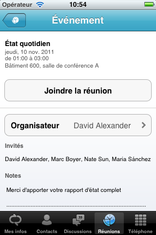 Screenshot #3 pour Microsoft Lync 2010 for iPhone